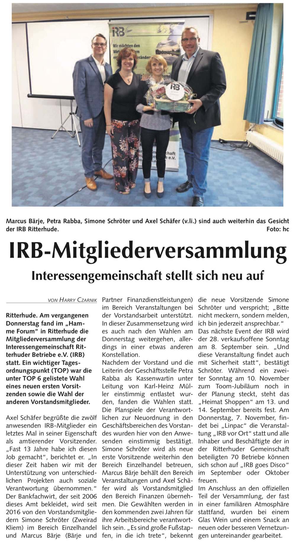 IRB Ritterhude: Presseartikel